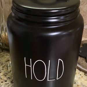 Rae Dunn black canister hold